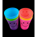 Plastic Cup Colored Smiley 6PCS
