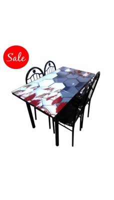 Glass Table Set 4 Seaters