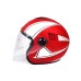 RXR HALF FACE HELMET R066C RED/SILVER