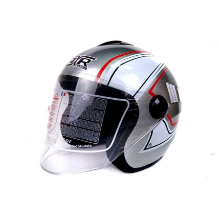 RXR HALF FACE HELMET R066C SILVER/WHITE