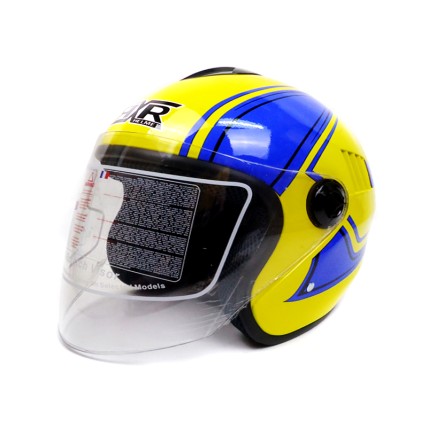 RXR HALF FACE HELMET R066C YELLOW/BLUE