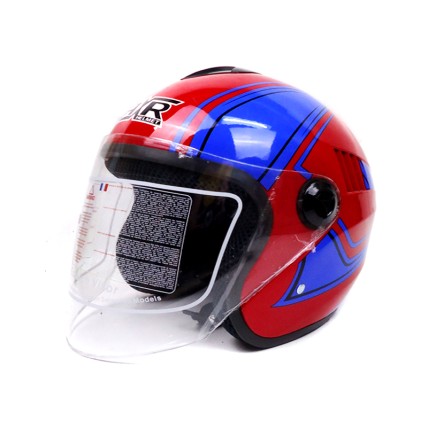 RXR HALF FACE HELMET R066C RED/BLUE