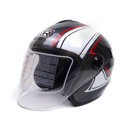 RXR HALF FACE HELMET R066C GRAY/WHITE